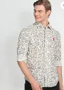 U.S. Polo Assn. Denim Co.  Men Slim Fit Printed Spread Collar Casual Shirt