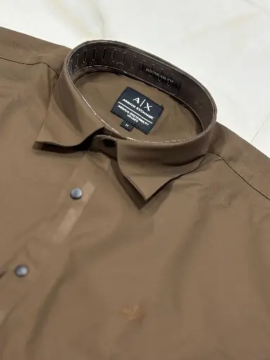 Armani Exchange Camel Premium Shirt With Brand